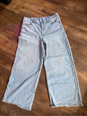American Eagle Outfitters Light Blue Wide-Leg Jeans